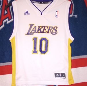 Steve Nash Youth Medium White Swingman Adidas Lakers Jersey